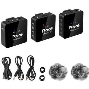 ROOF WİRELESS GO-2 KOMPAKT VE KULLANIMI KOLAY SUNUM RÖPORTAJ VLOG YOUTUBE TWİCH TİKTOK YAYINCI KABLOSUZ 2 Lİ YAKA MİKROFONU