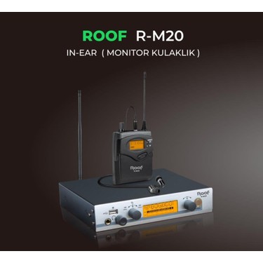 ROOF R-M20 IN-EAR STEREO 10 GRUP DİNAMİK ARALIK 90DB STEREO AYIRMA 40DB ÇALIŞMA FREKANSLARI 576-603.5 MHZ MÜZİSYENLER SES TEKNİSYENLERİ İÇİN TASARLANMIŞ MONİTÖR KULAKLIK
