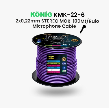 KÖNİG KMK 22 2X0.22 STEREO SİNYAL VE MİKROFON KABLOSU