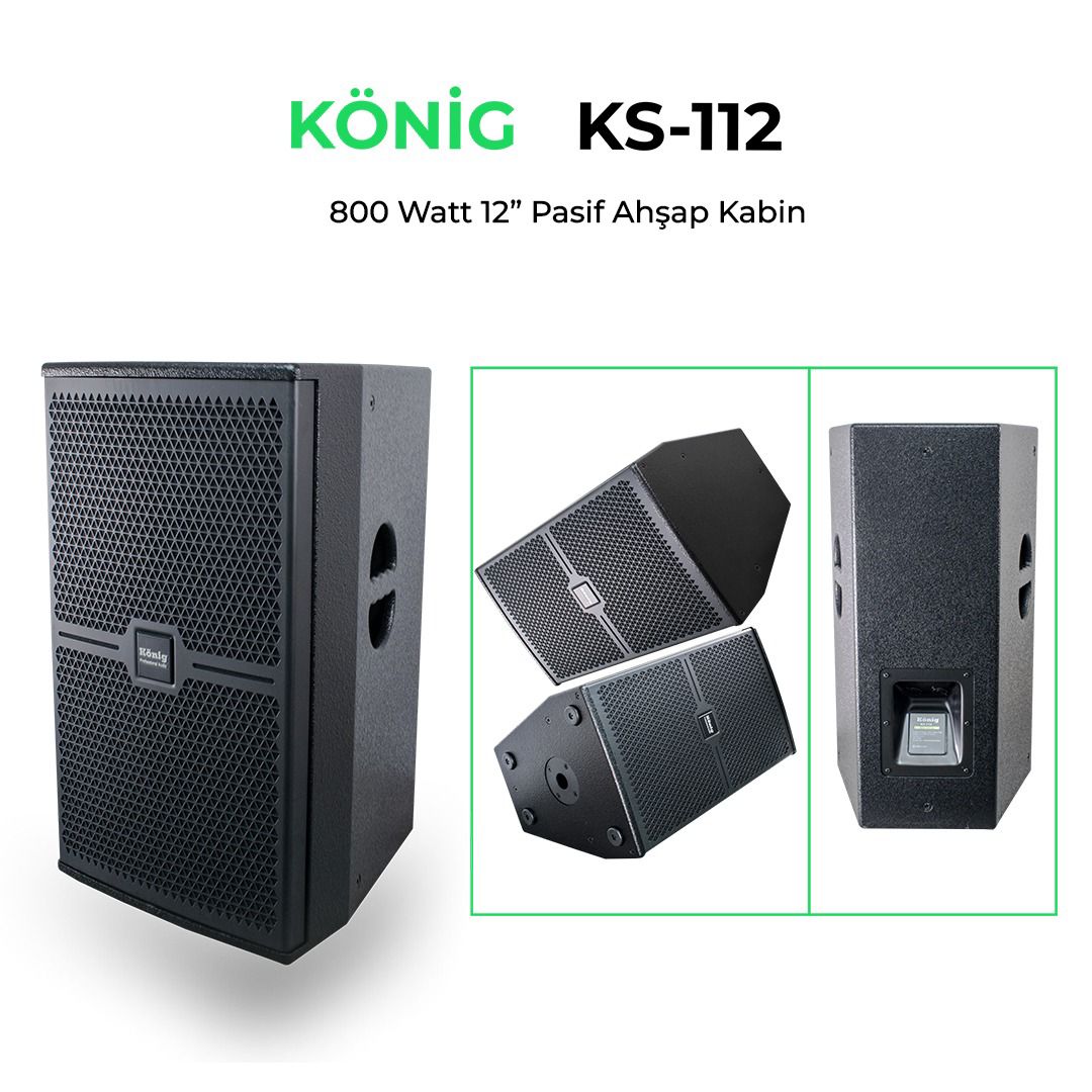 KÖNİG KS-112 800 WATT PASİF HOPARLÖR AHŞAP KASA