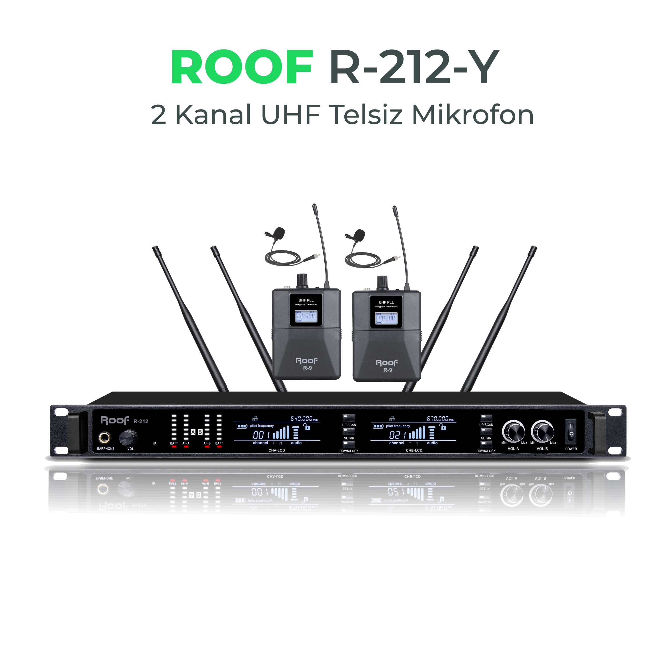 ROOF R-212 UHF TELSİZ 2 YAKA MİKROFON 2 (Kopya)