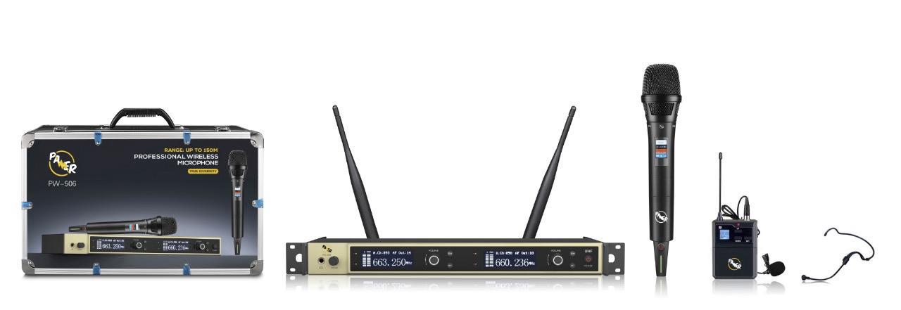 PAWER PW - 506 (EE) ÇİFT EL TELSİZ MİKROFON