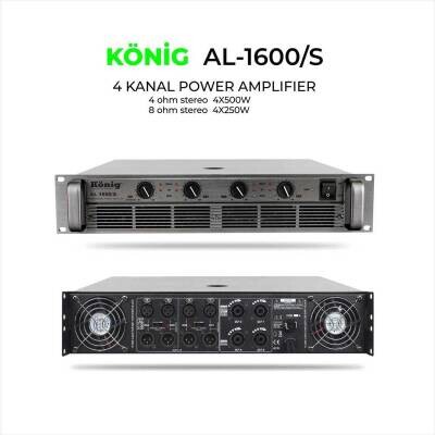 König AL 1600 4 Kanal Power Amfi 4x300 Watt