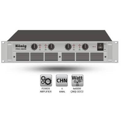 König PRO 3608 4 Kanal Power Amfi 4x800 Watt